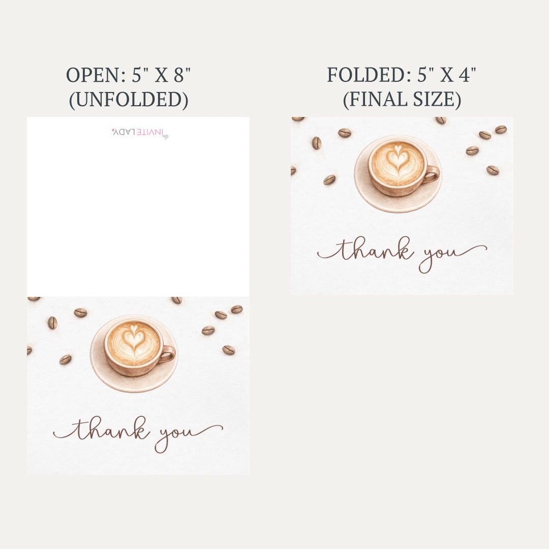 A Baby Latte is Brewing Baby Shower Thank You Card