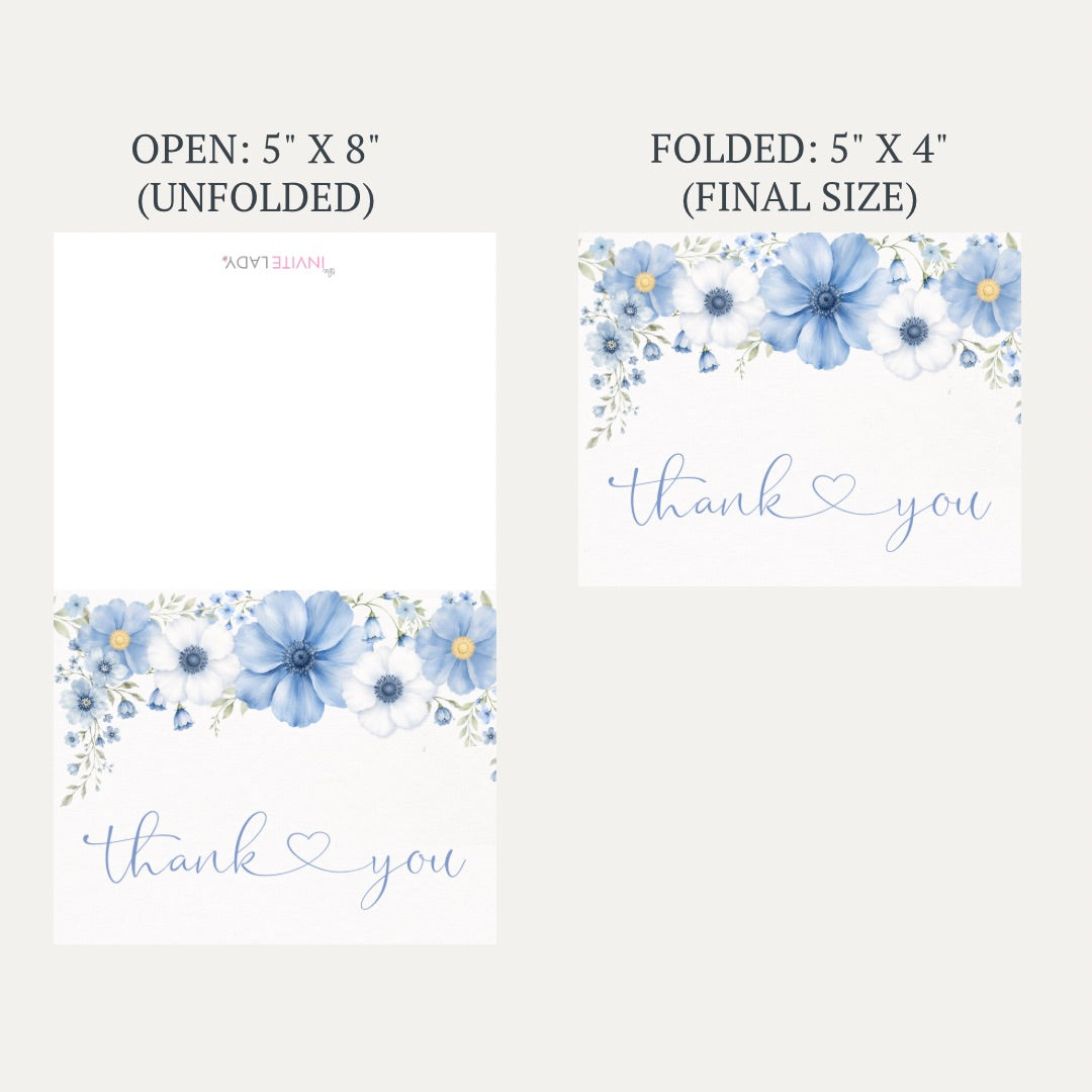 Baby in Bloom Boy Baby Shower Thank You Card