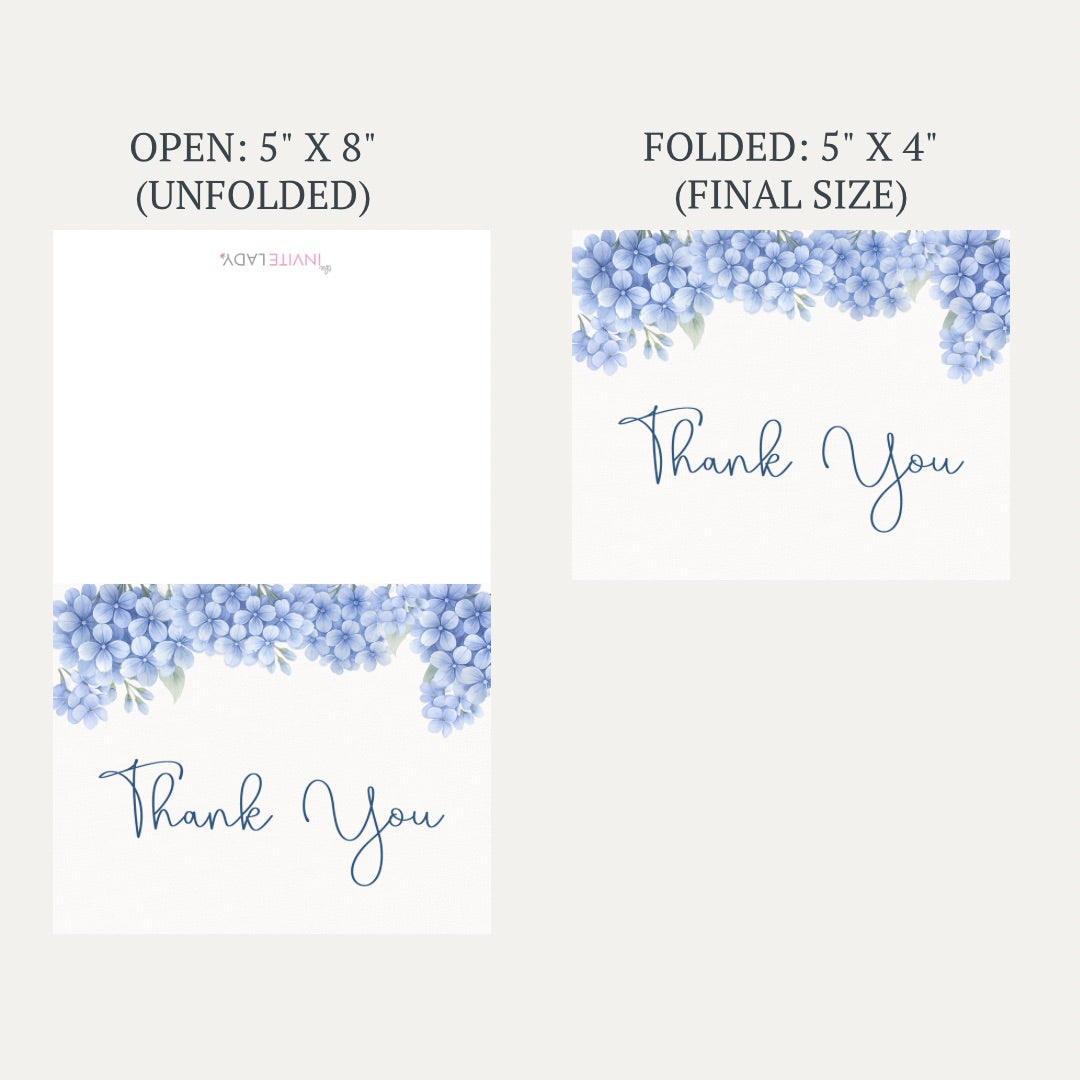 Hydrangea Bridal Shower Thank You Card