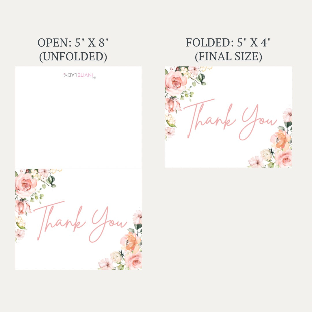 It's A Girl Floral Baby Shower Thank You Card