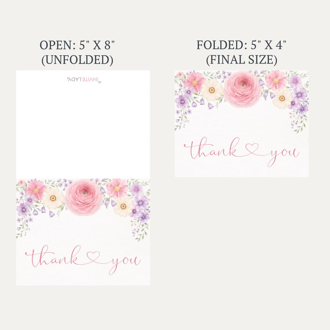 Baby in Bloom Baby Shower Thank You Card