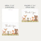 Boho Woodland Baby Shower Thank You Card