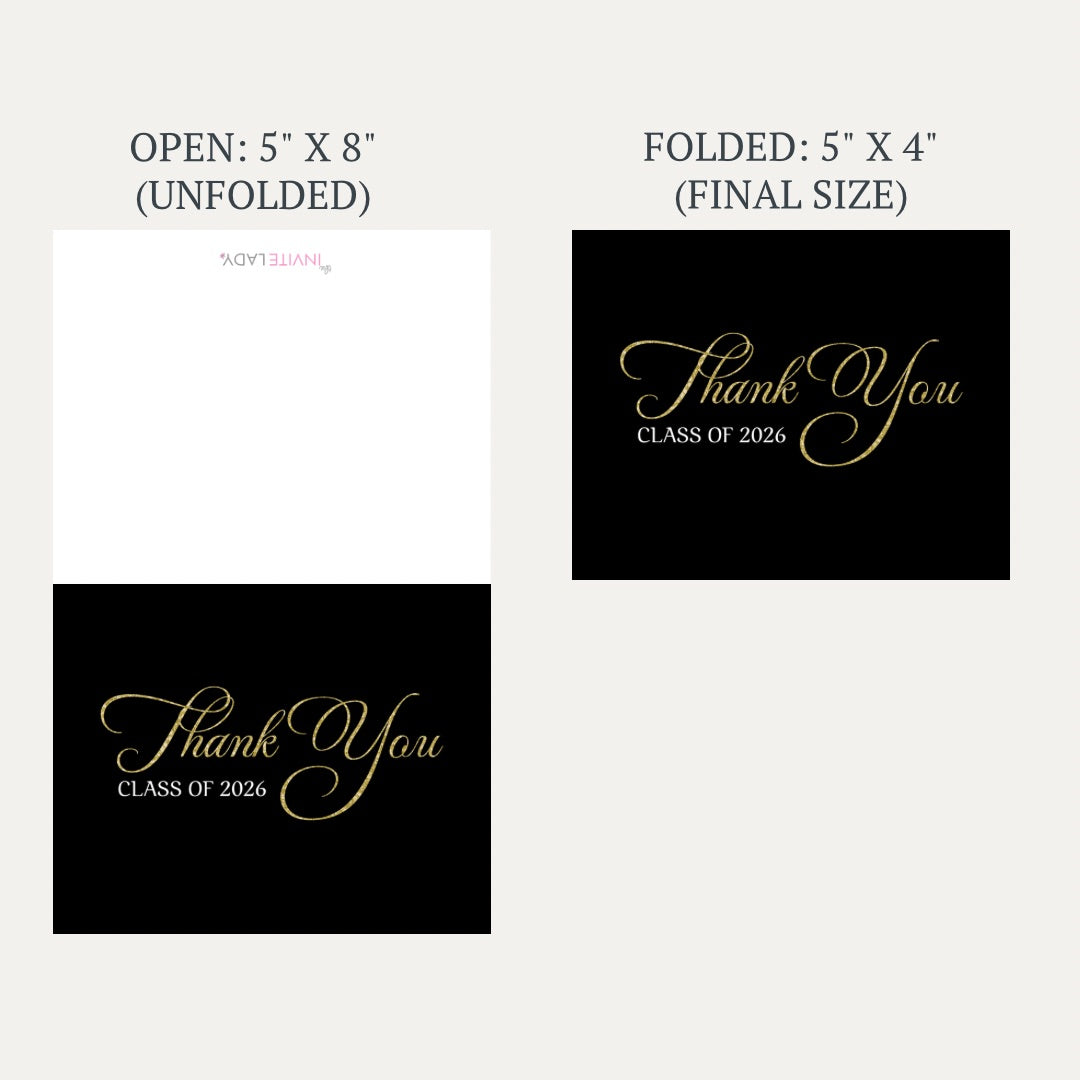 Cap & Confetti Graduation Thank You Card