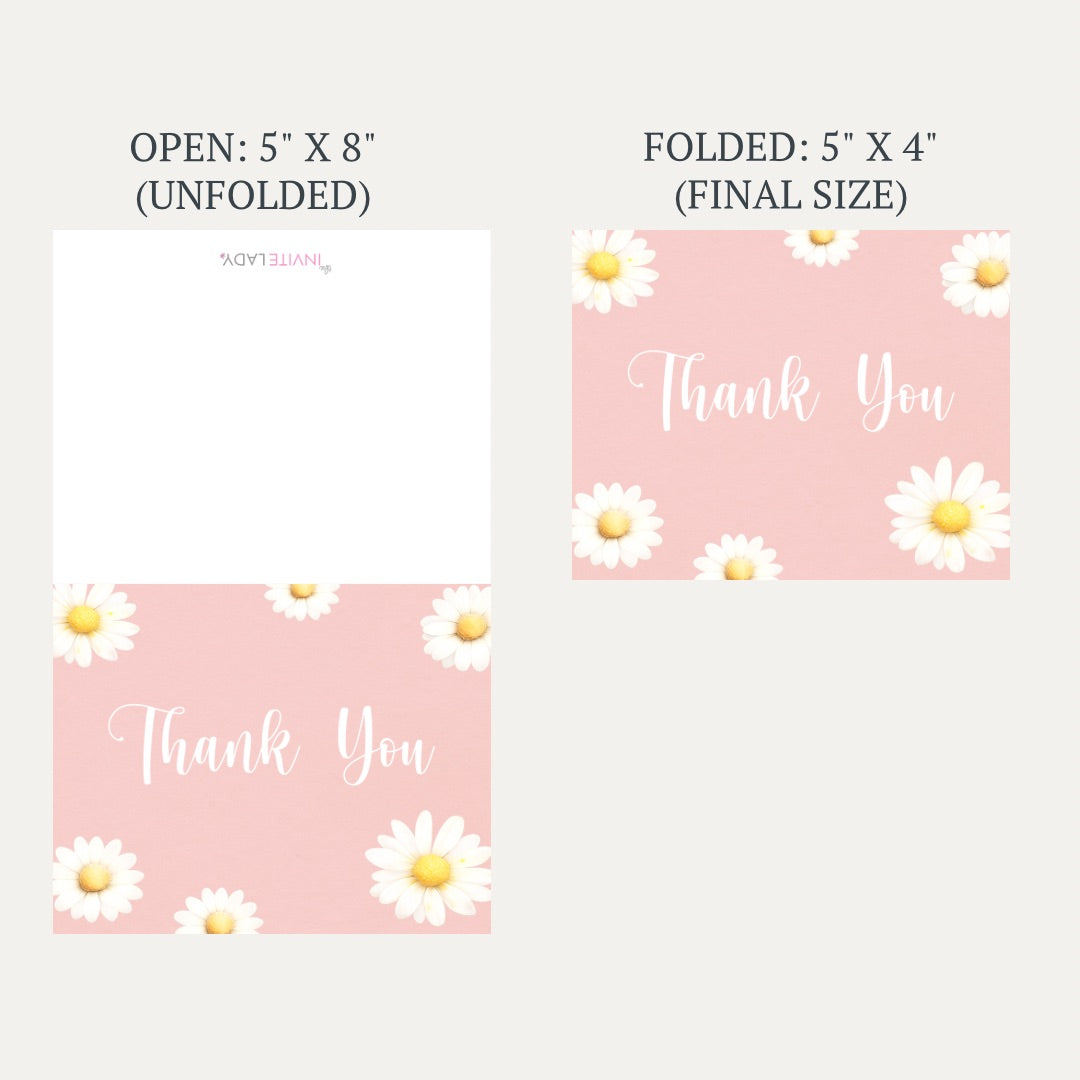 Daisy Baby Shower Thank You Card