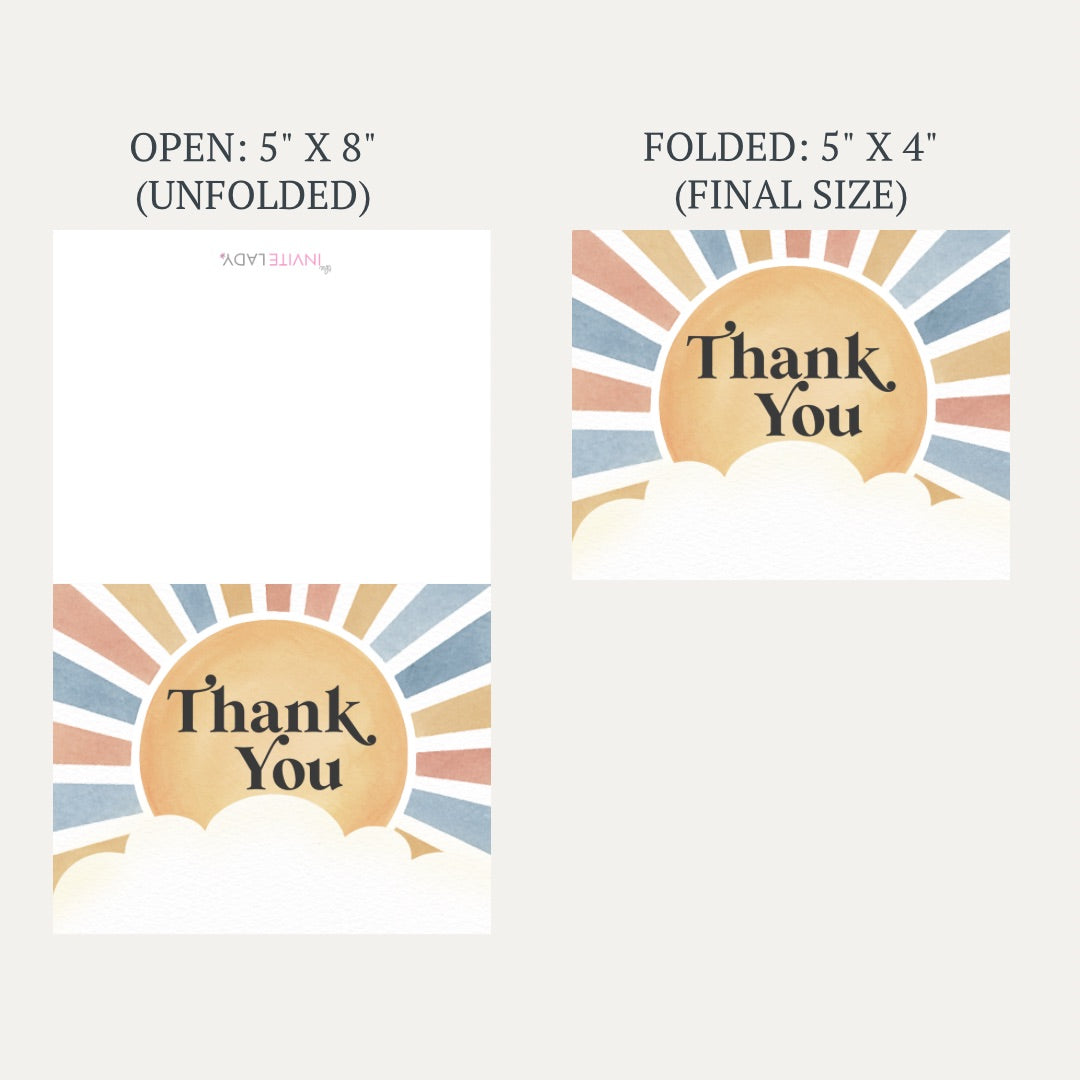 Here Comes the Son Baby Shower Thank You Card