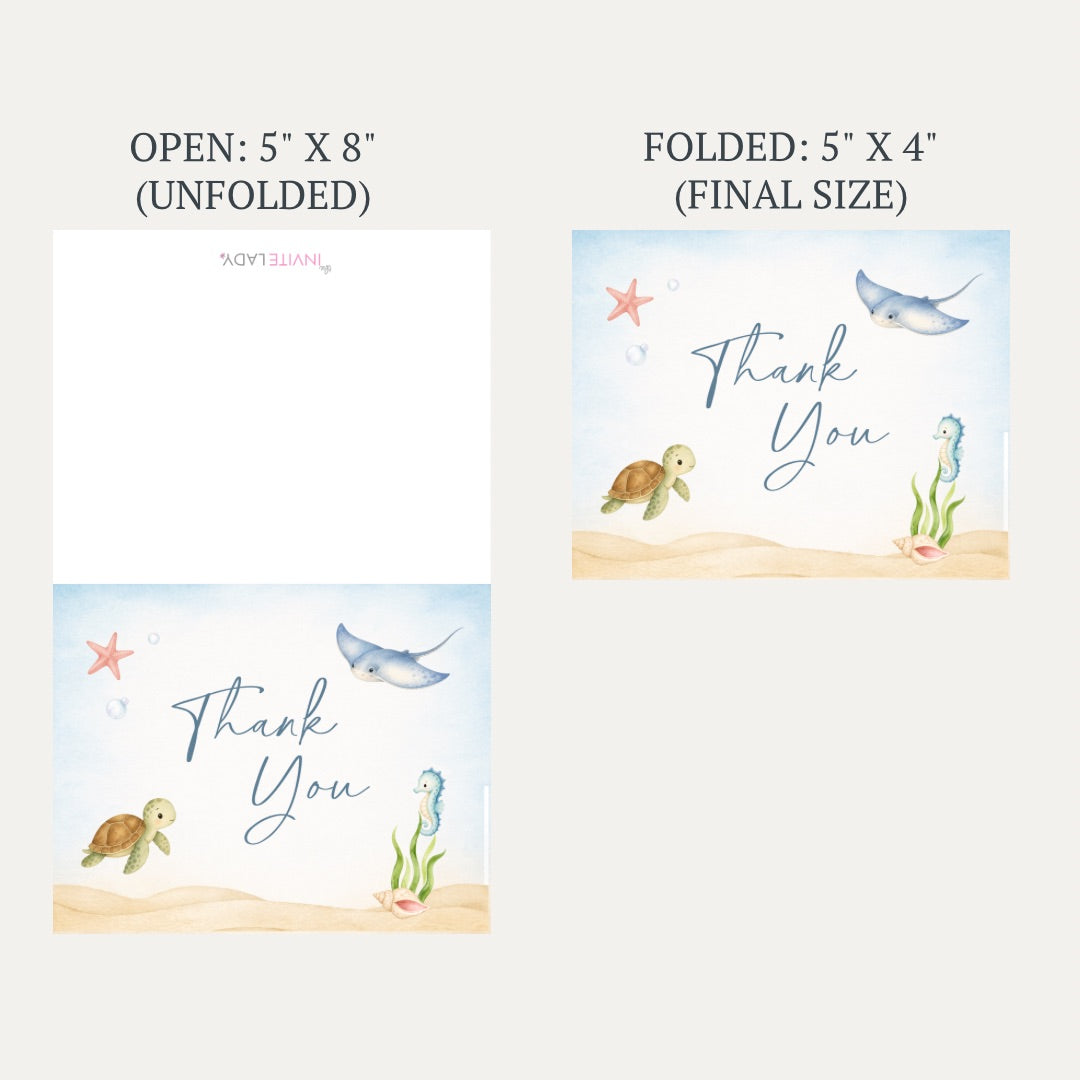 Sea you Soon Baby Shower Thank You Card