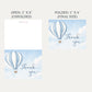 Hot Air Balloon Baby Shower Thank You Card
