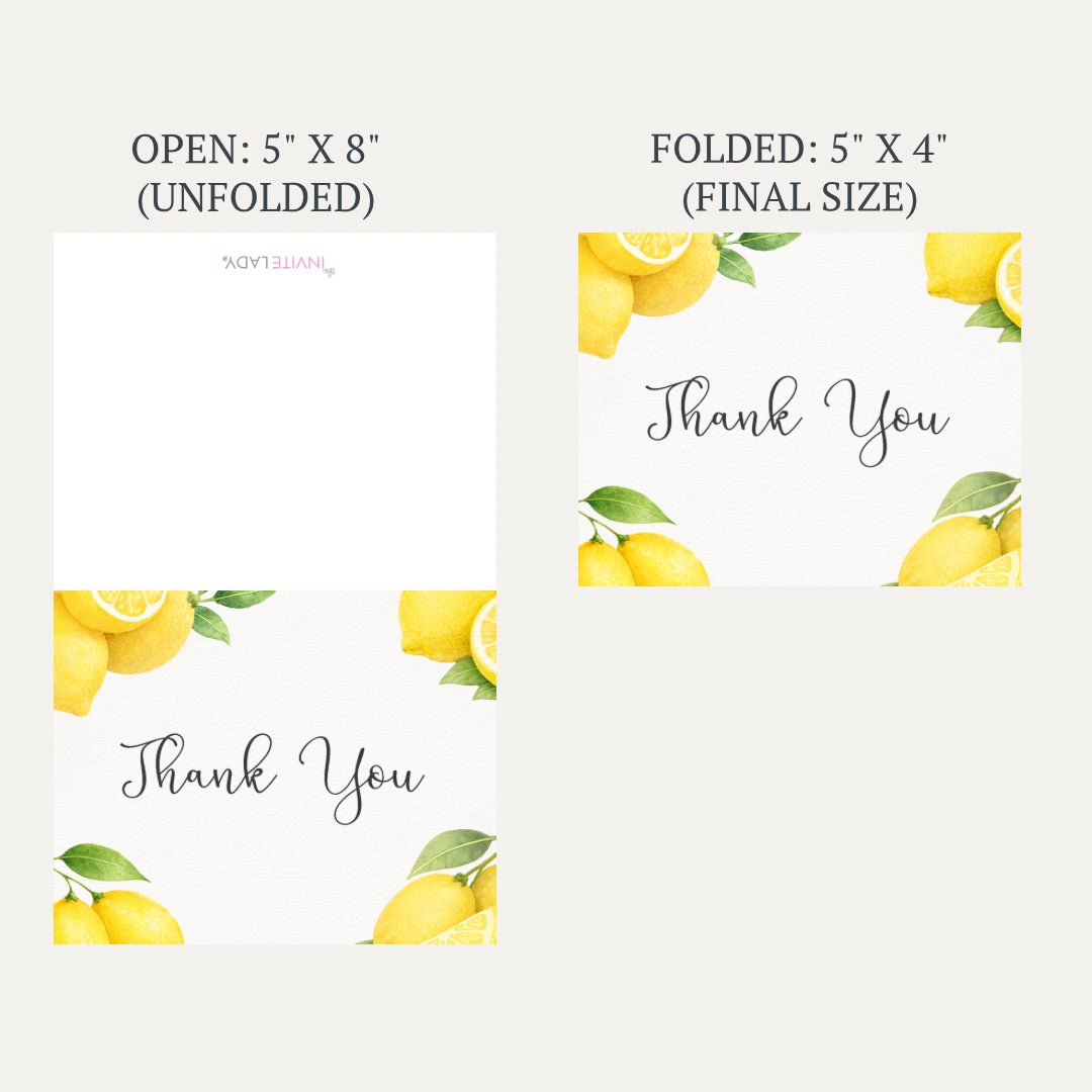 Lemon Baby Shower Thank You Card