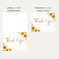 Sunflower Bridal Shower Thank You Card