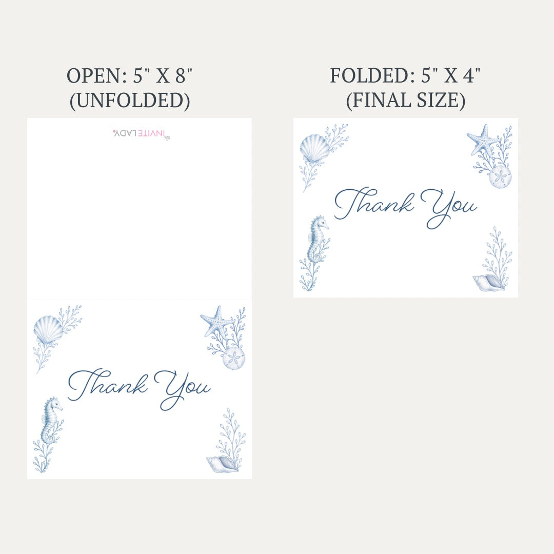 Coastal Bridal Shower Thank You Card
