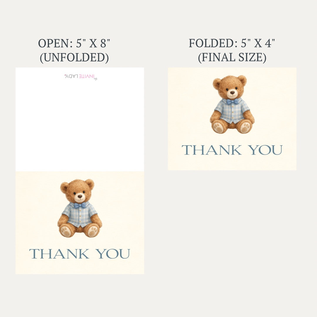 A Little Gentleman Baby Shower Thank You Card