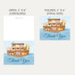 Noah's Ark Baby Shower Thank You Card