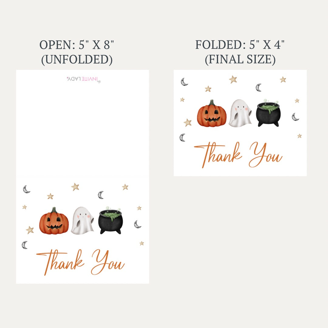 Little Boo Baby Shower Thank You Card (White Collection)