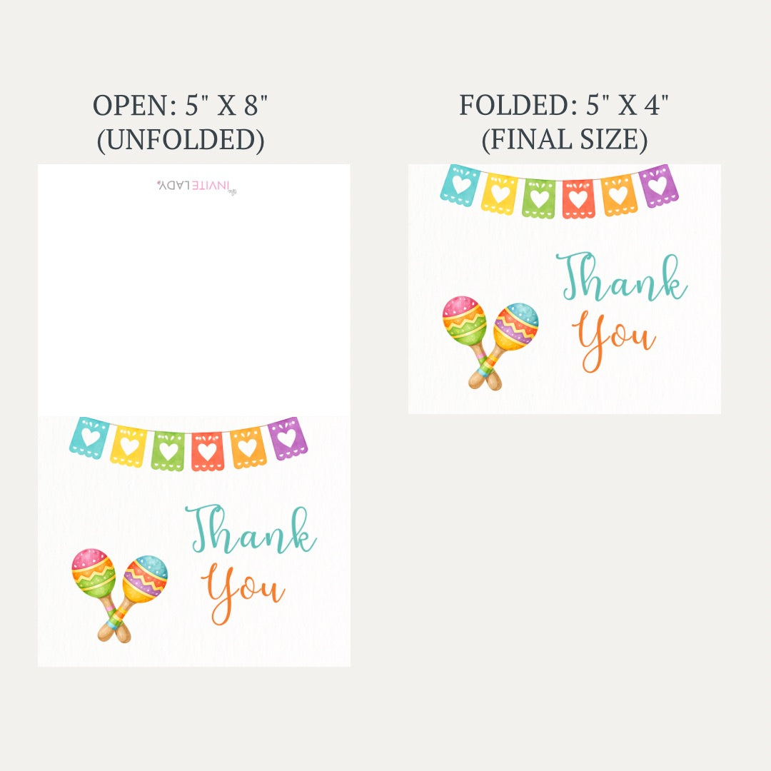 Fiesta Baby Shower Thank You Card