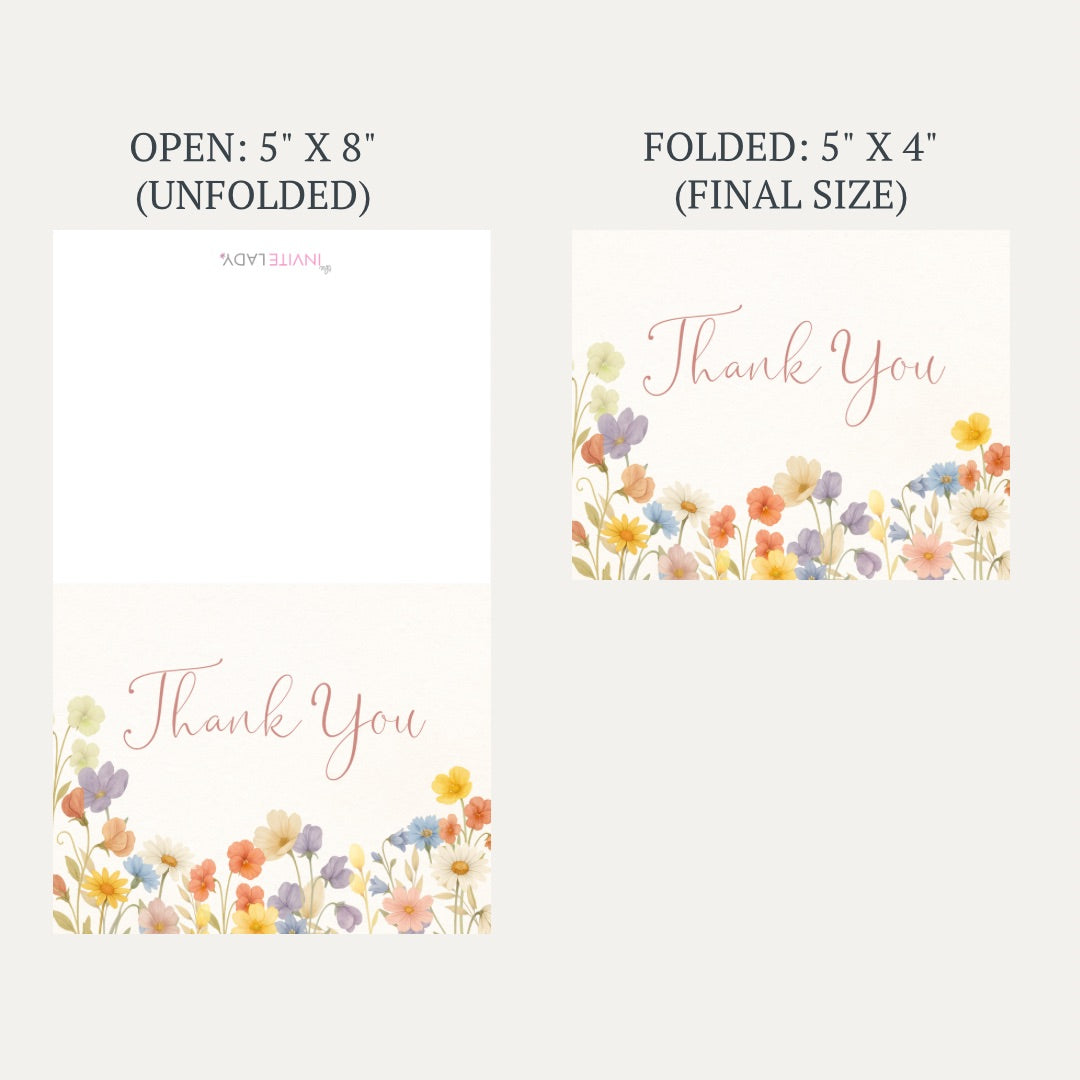 Wildflower Baby Shower Thank You Card