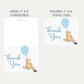 Winnie the Pooh Blue Balloon Baby Shower Thank You Card