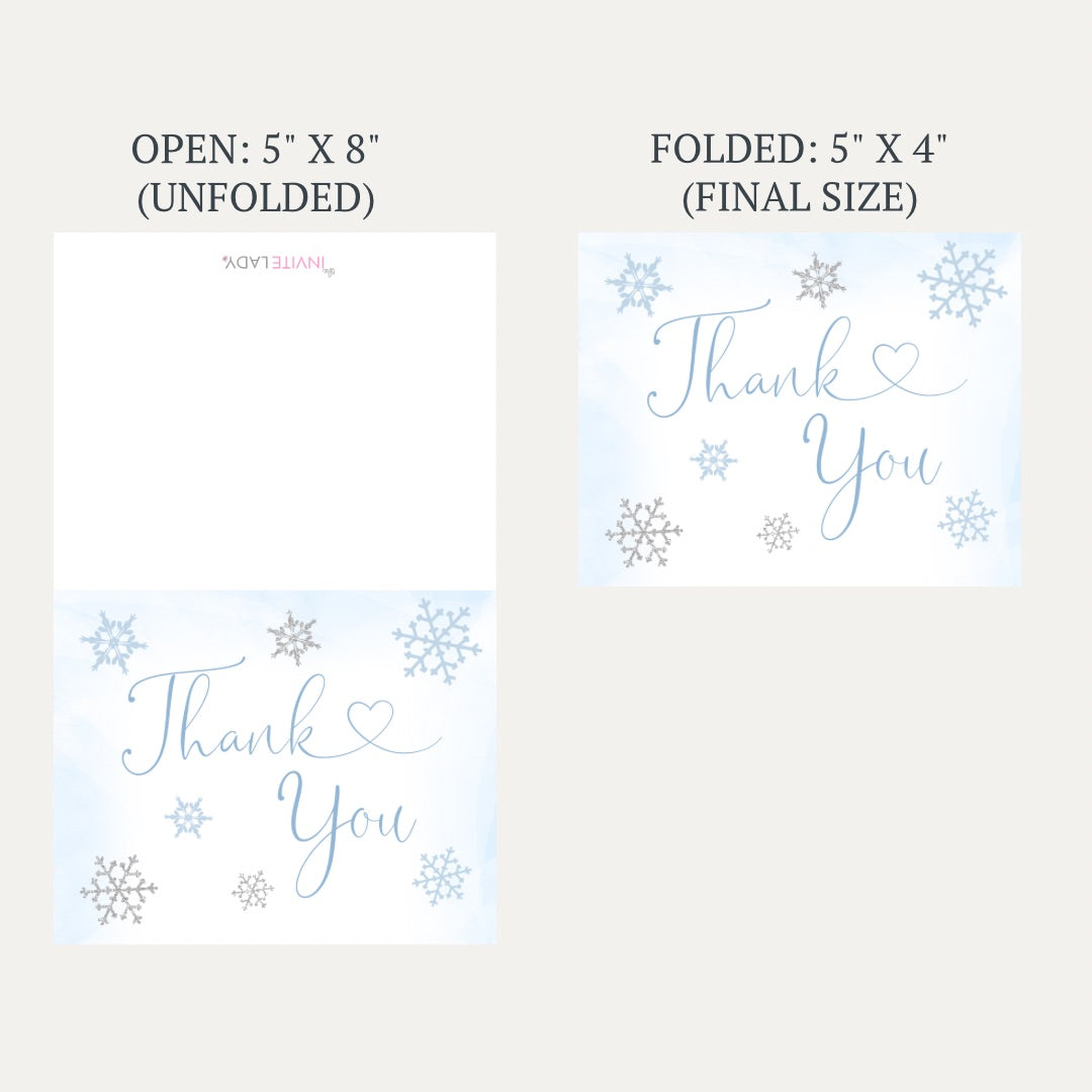 Little Snowflake Blue Baby Shower Thank You Card