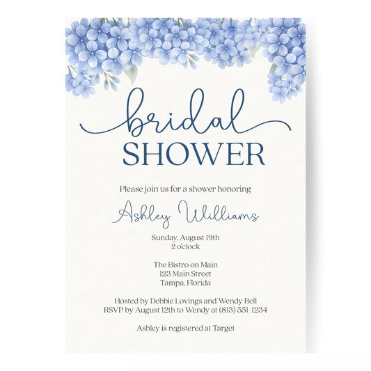 Hydrangea Bridal Shower Invitation