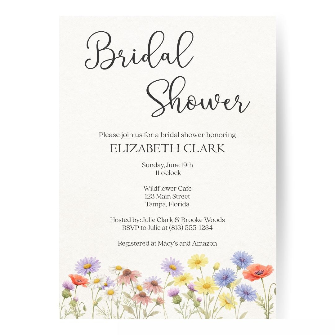 Wildflower Bridal Shower Invitation