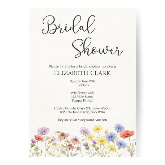 Wildflower Bridal Shower Invitation