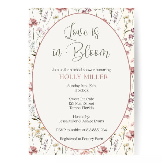Vintage Love is in Bloom Bridal Shower Invitation