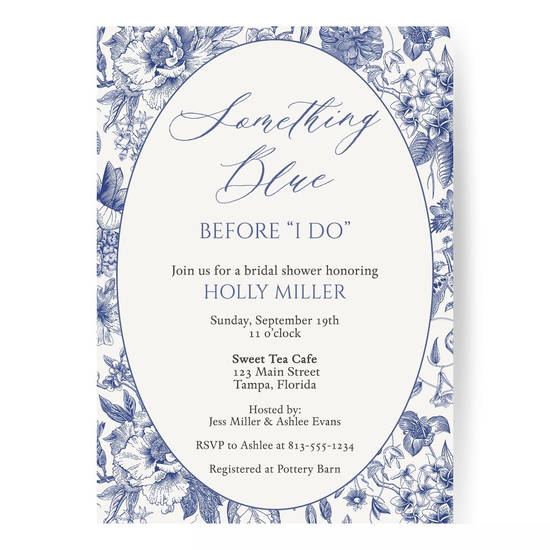 Something Blue Bridal Shower Invitation