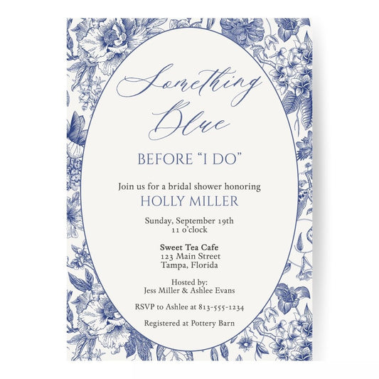 Something Blue Bridal Shower Invitation