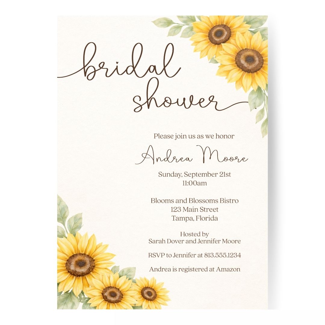 Sunflower Bridal Shower Invitation