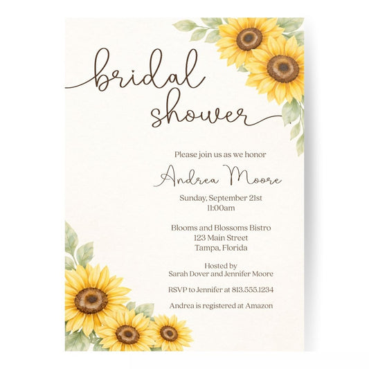 Sunflower Bridal Shower Invitation