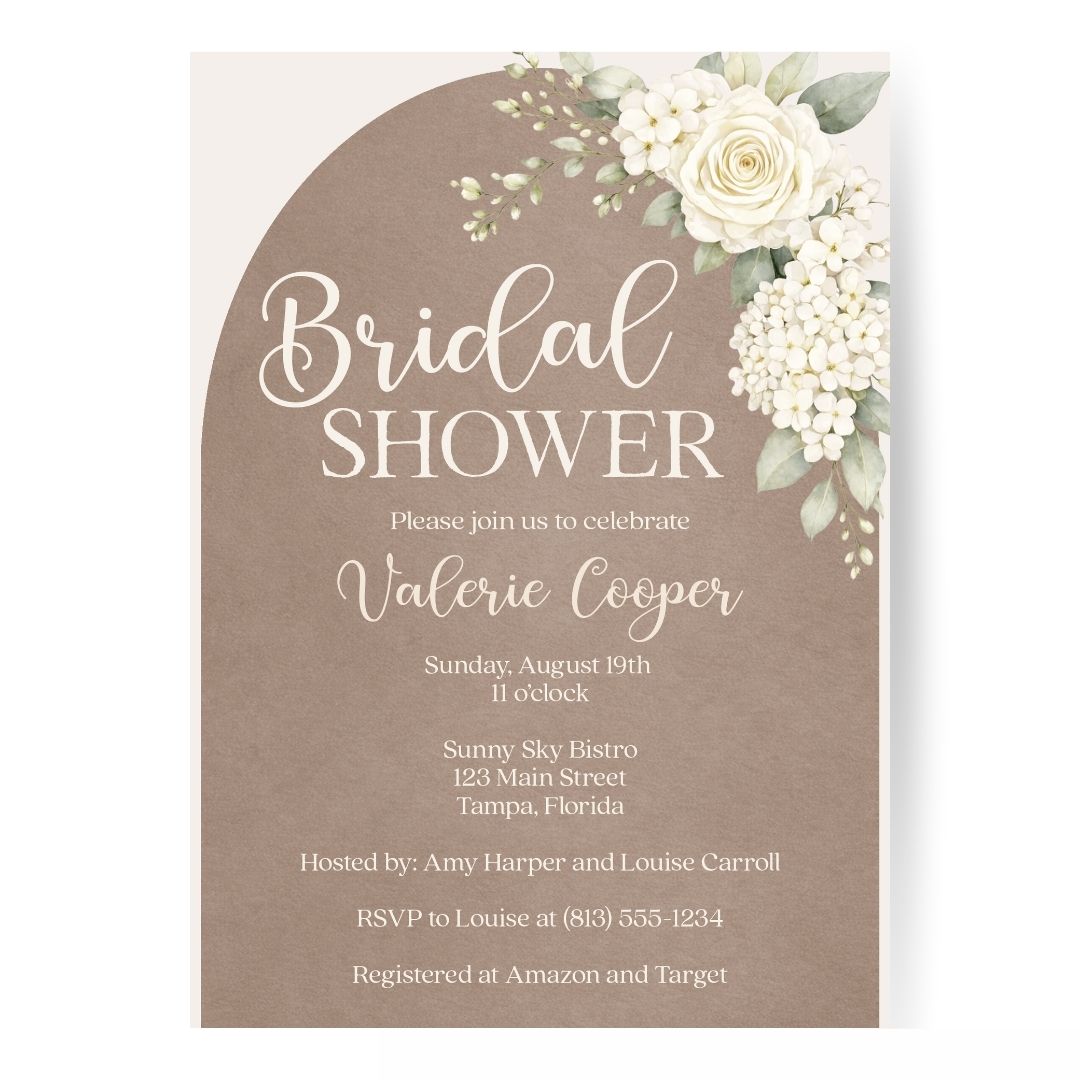 Boho Arch Bridal Shower Invitation