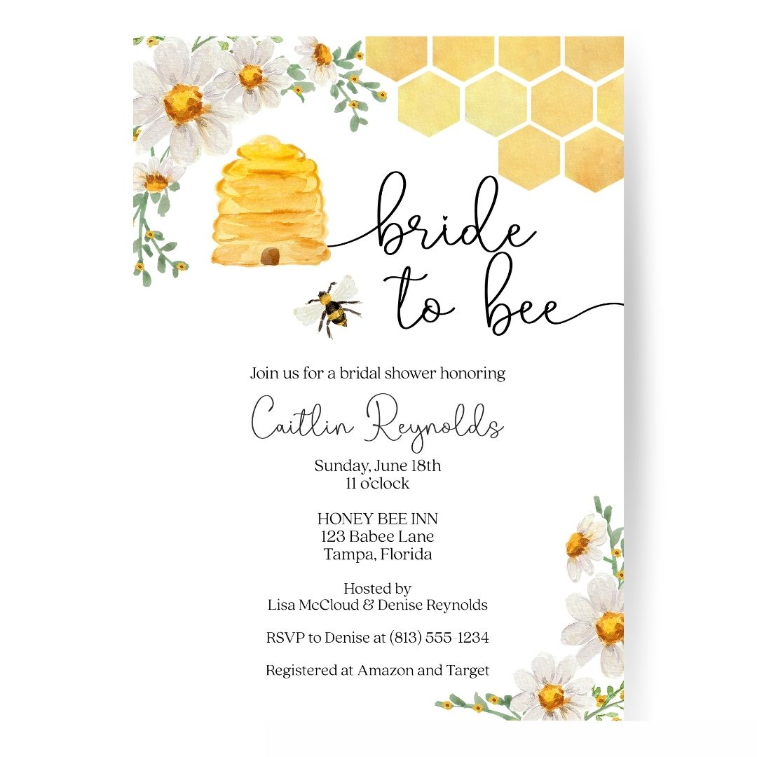 Bride to Bee Bridal Shower Invitation