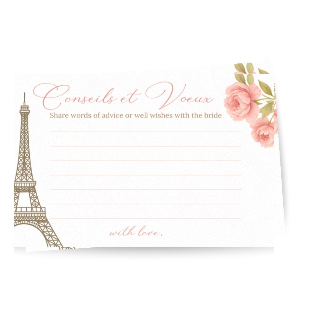 Paris Love Story Advice Card