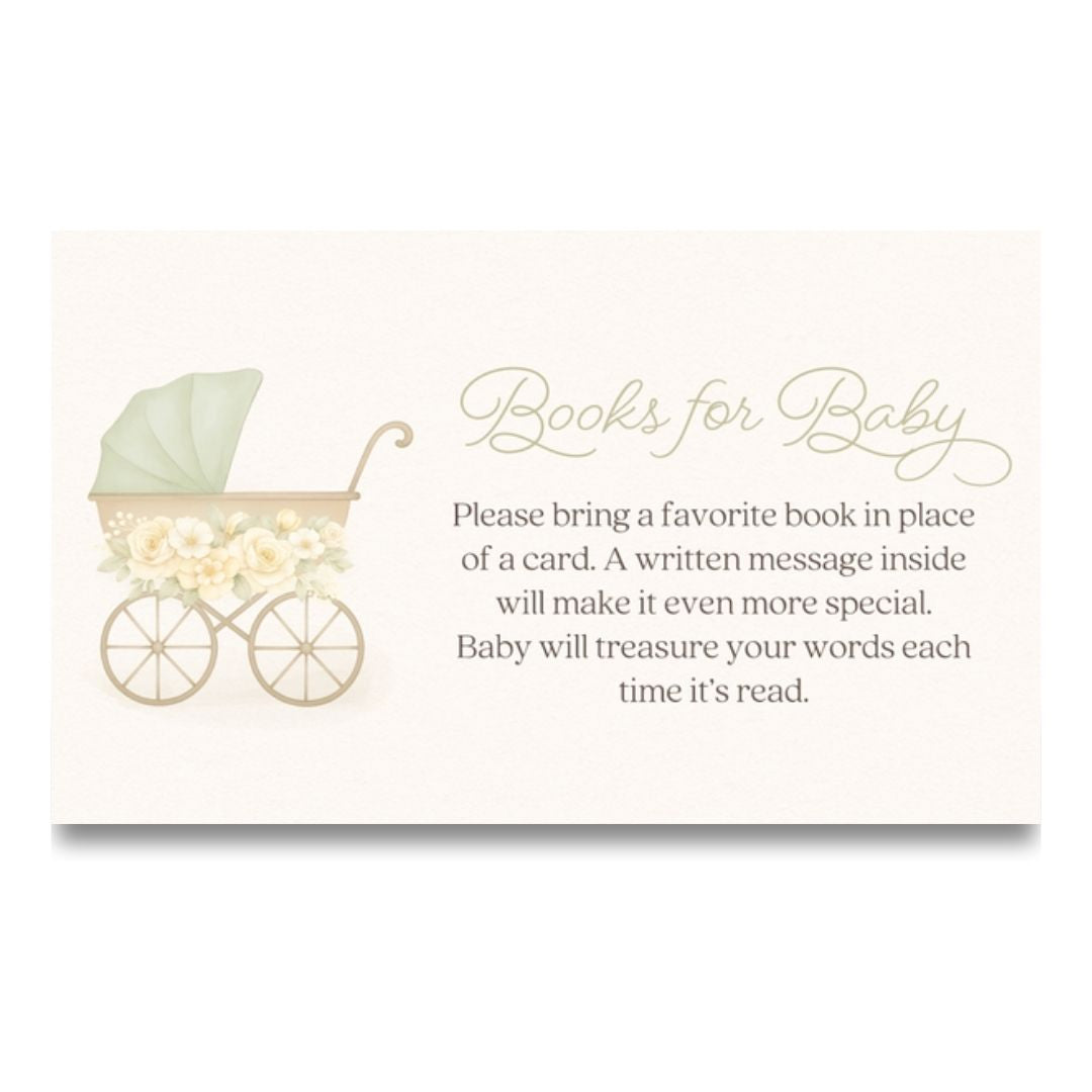 Vintage Sage & Ivory Carriage Bring A Book Insert