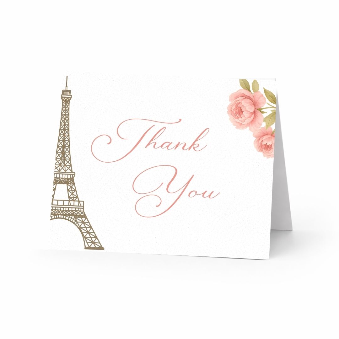 Paris Love Story Thank You Card