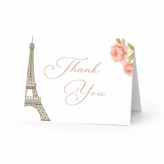 Paris Love Story Thank You Card