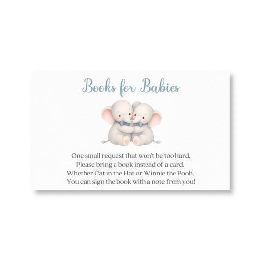 Little Peanut Twin Boy Bring a Book Card