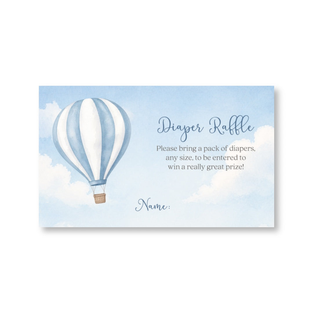 Hot Air Balloon Diaper Raffle Ticket