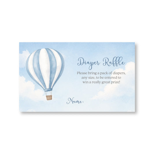Hot Air Balloon Diaper Raffle Ticket