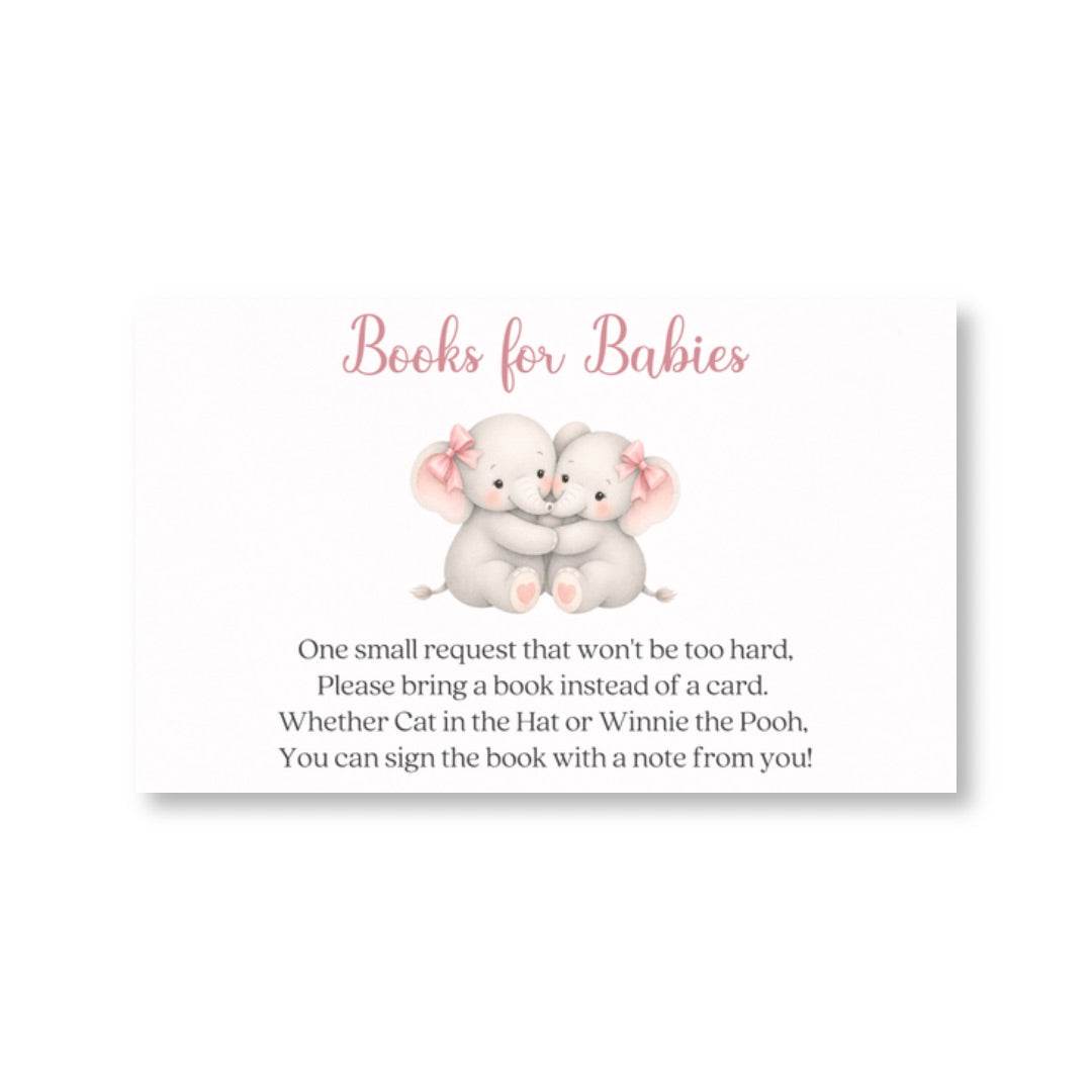 Little Peanut Twin Girl Bring a Book Card