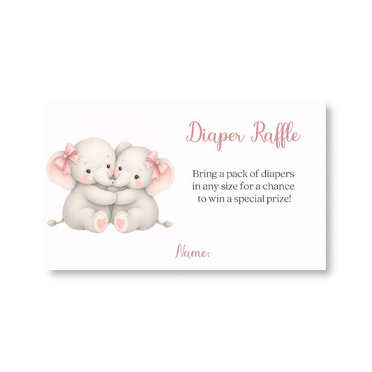 Little Peanut Twin Girl Diaper Raffle Ticket