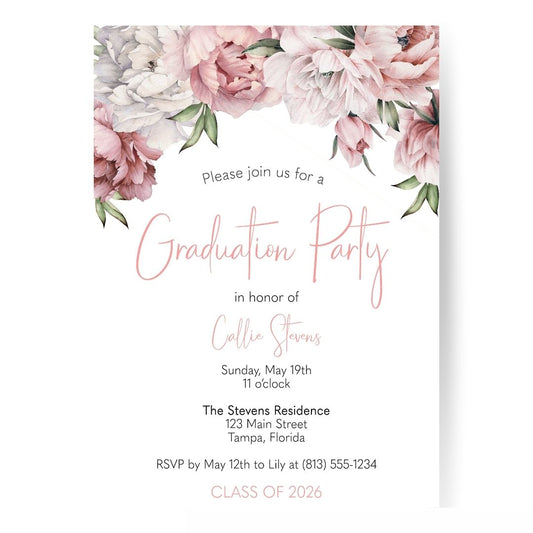 Floral Graduation Invitation