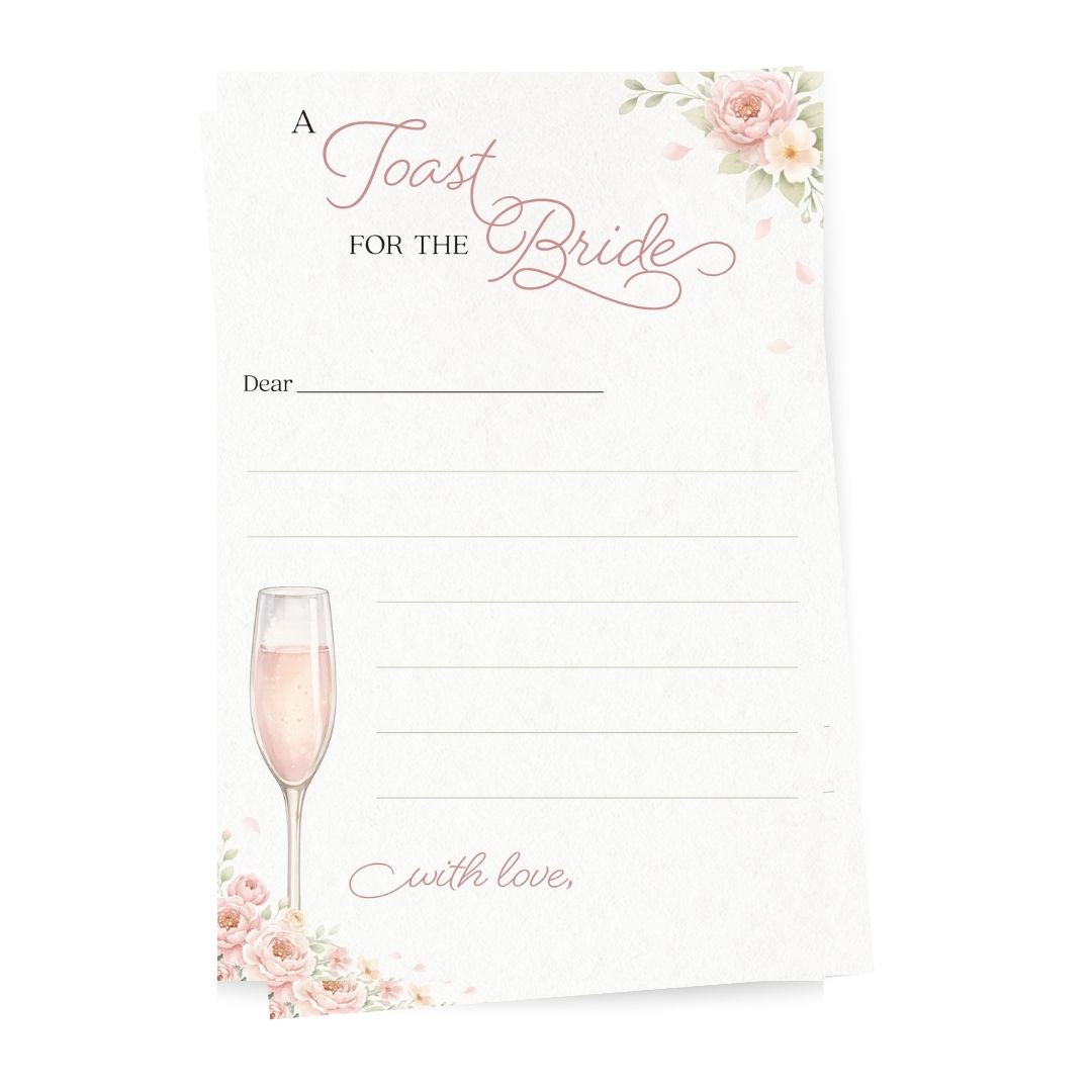 Petals & Prosecco Toast to the Bride Cards