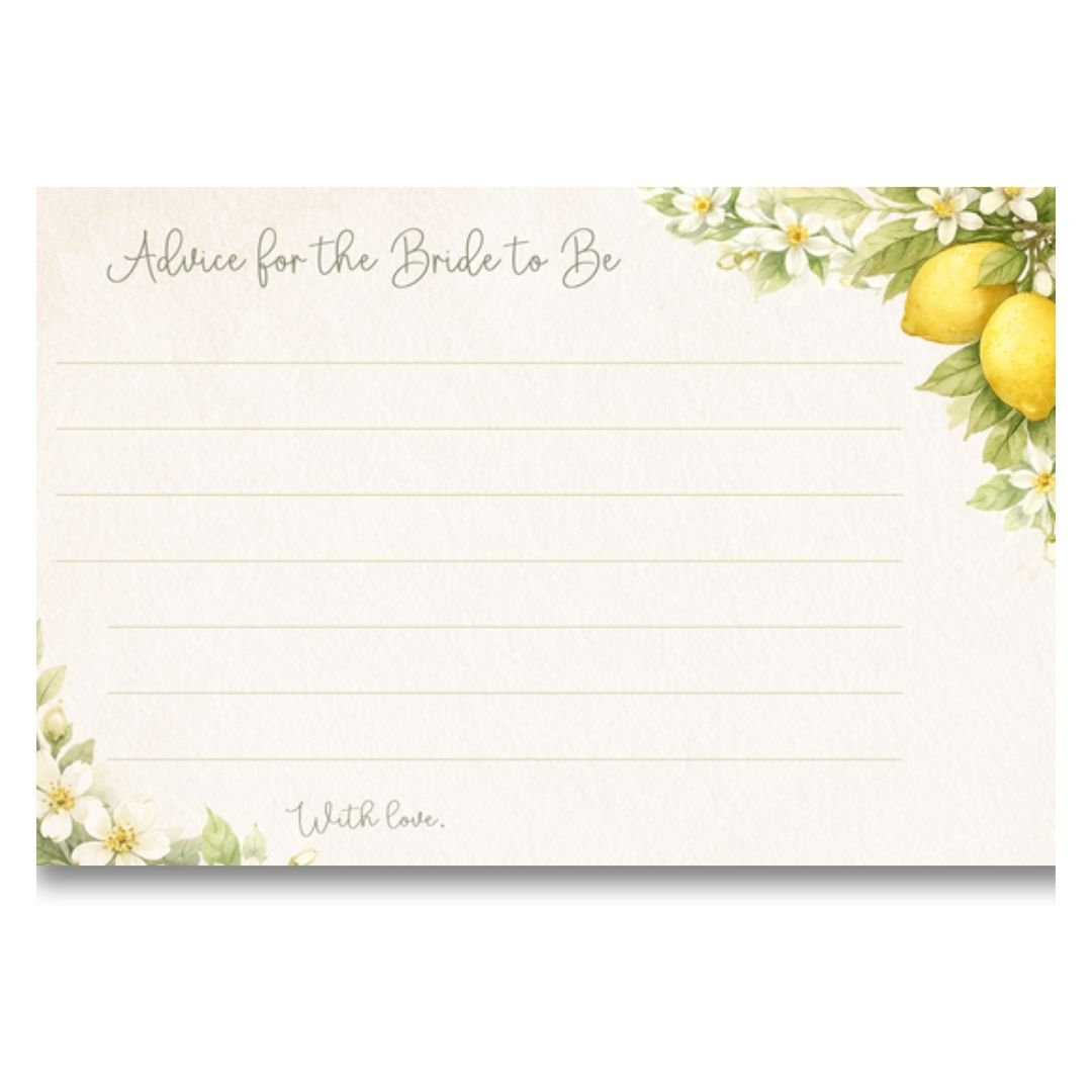 Lemon Advice for the Bride Card