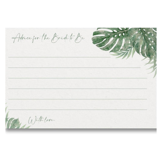 Tropical Bridal Shower Advice Cards