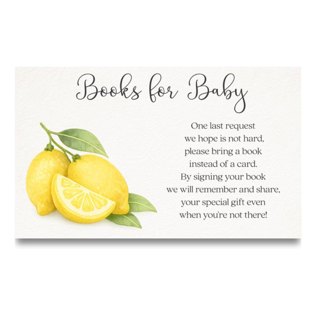 Lemon Squeeze Baby Shower Book Insert