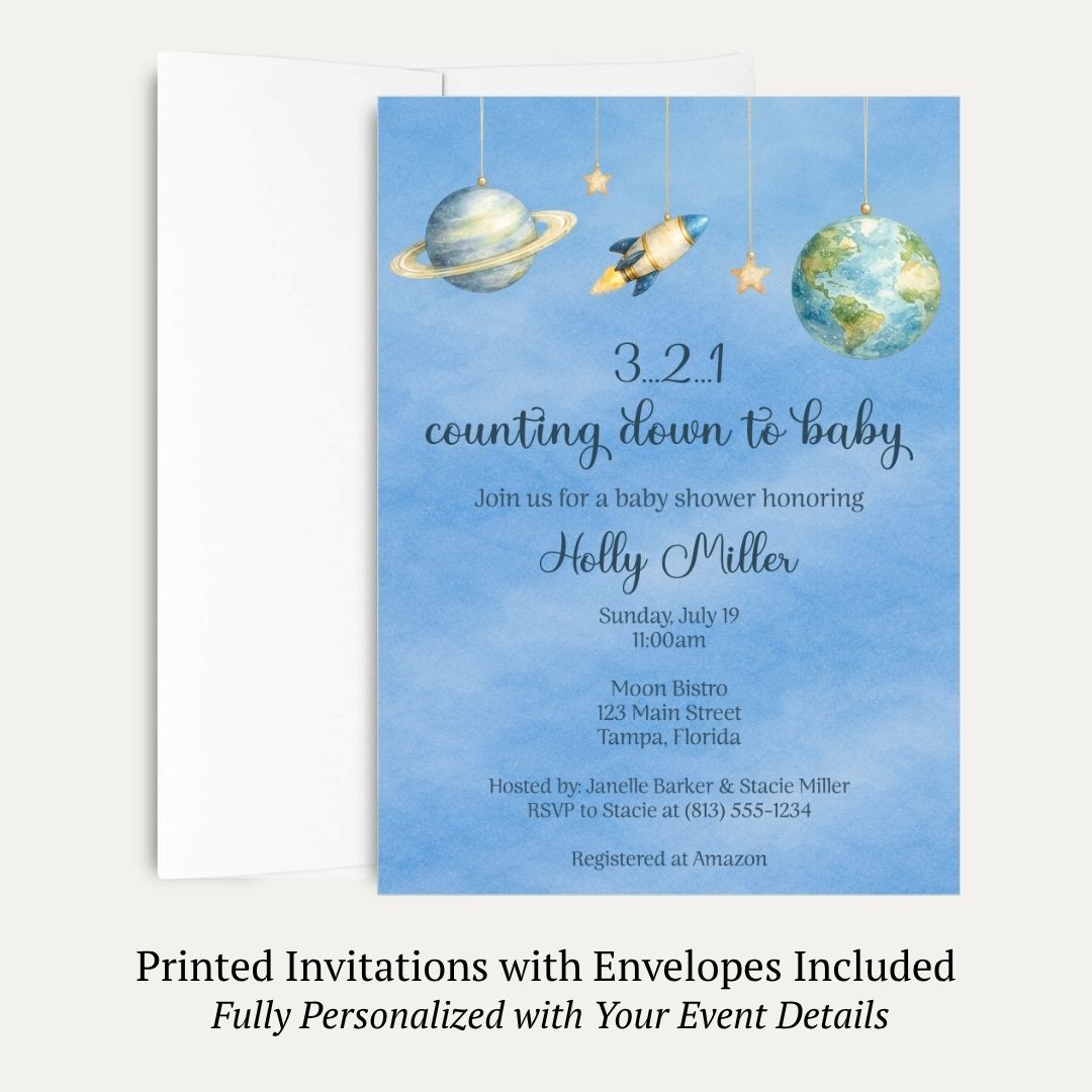 Space Baby Shower Invitation
