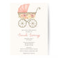 Pink Vintage Carriage Baby Shower Invitation