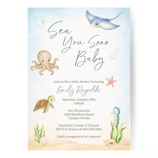 Sea you Soon Baby Shower Invitation