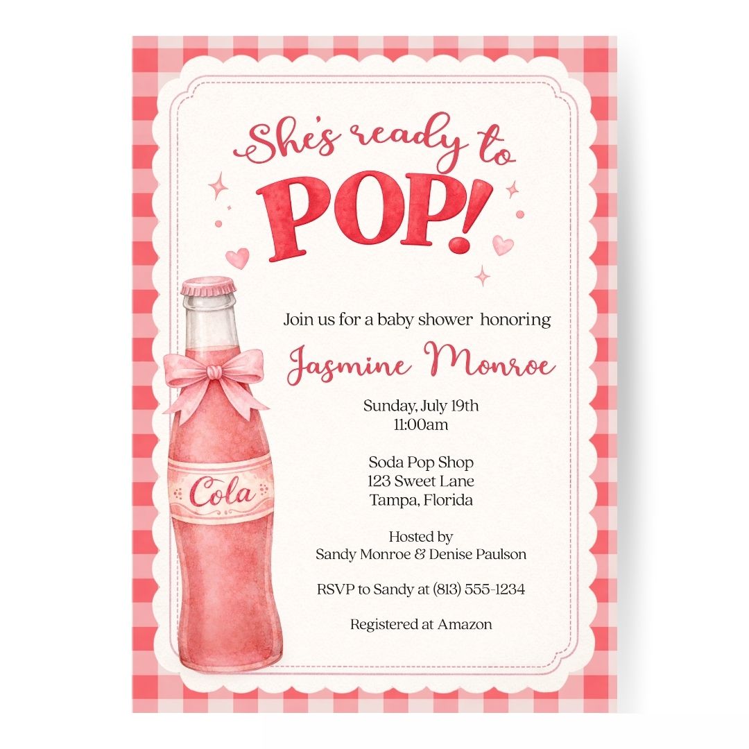 She's Ready to Pop Baby Shower Invitation