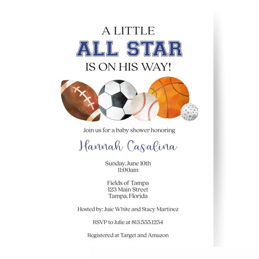 All Star Baby Shower Invitation